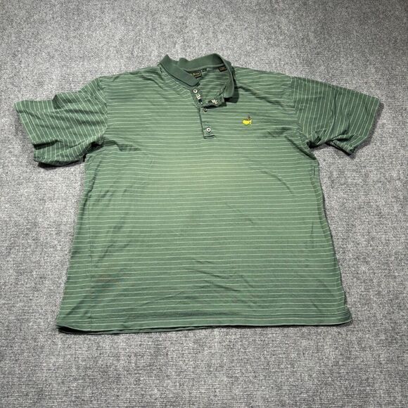 Bobby Jones Polo Masters Mens XL Green Striped Augusta Golf - Picture 1 of 9